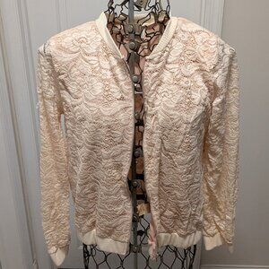 H.I.P. Lace zip up Sweater size M NEW